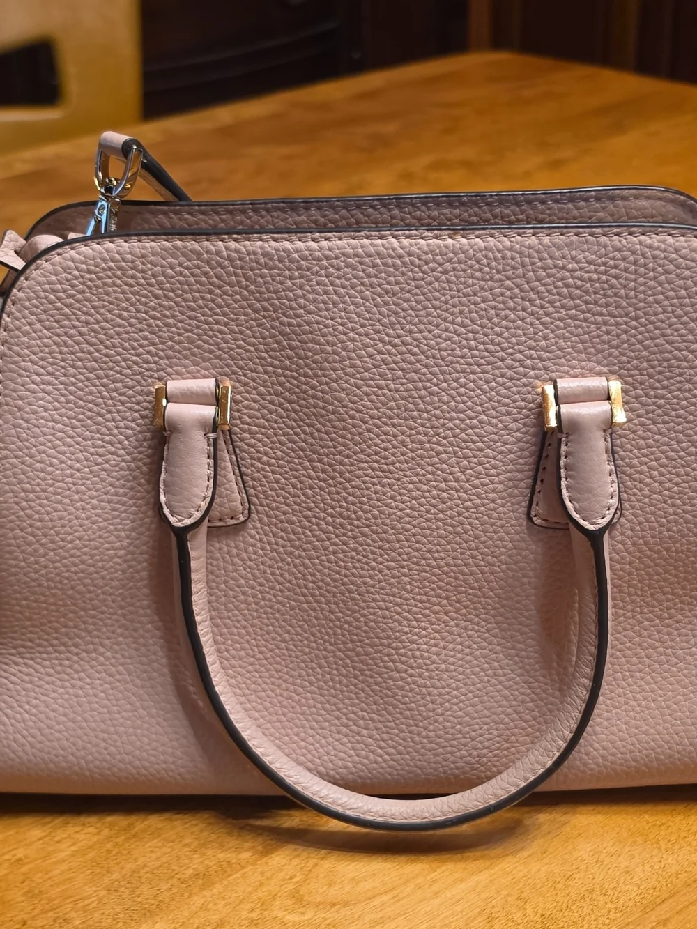 Michael Kors Pebbled Satchel in Blush Pink with Gold Hardware And Dust Bag